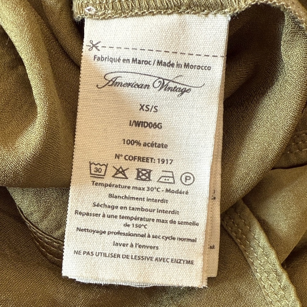 American Vintage Olive Button-Down Shirt - Picture 4 of 4